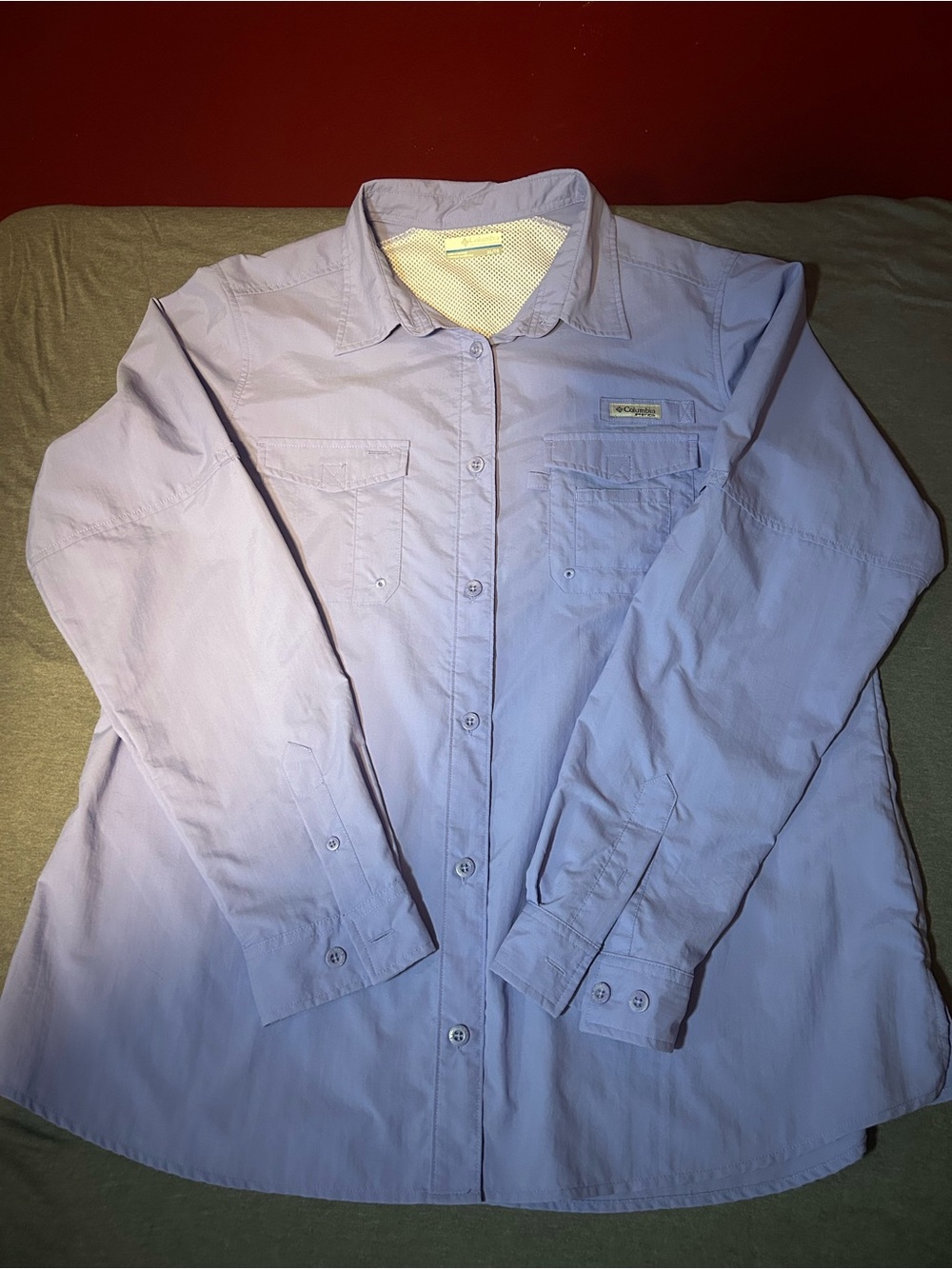 Columbia PFG light putple Long-Sleeve Outdoor Button-Up Shirt Jacket